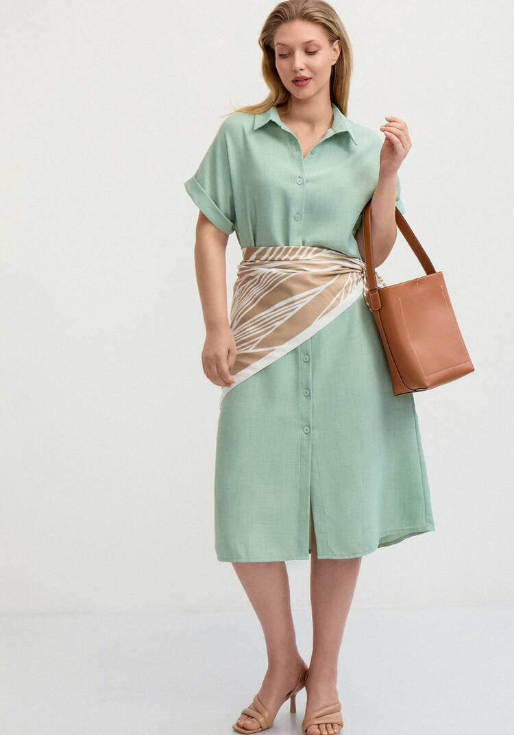 Платье со спущенным плечом А-силуэта шир.  750, рис. 16