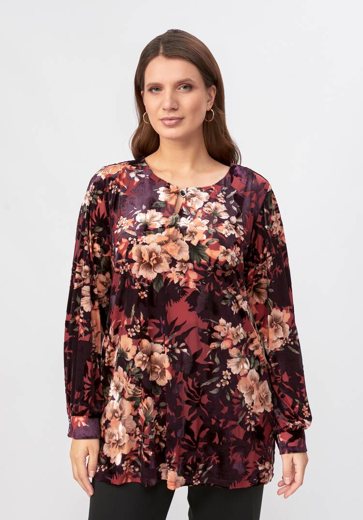 Блуза с бархатным принтом шир.  750, рис. 11