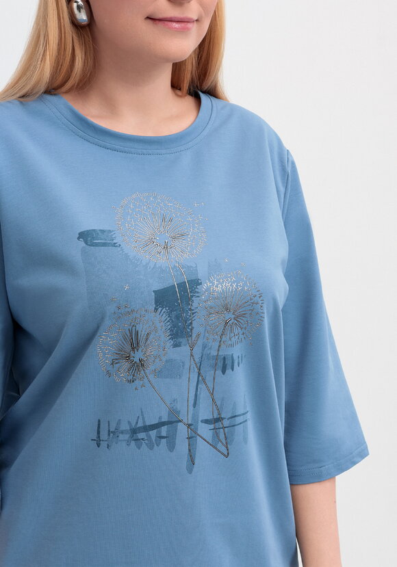 Блуза с длинным рукавом и цветочным рисунком шир.  580, рис. 31