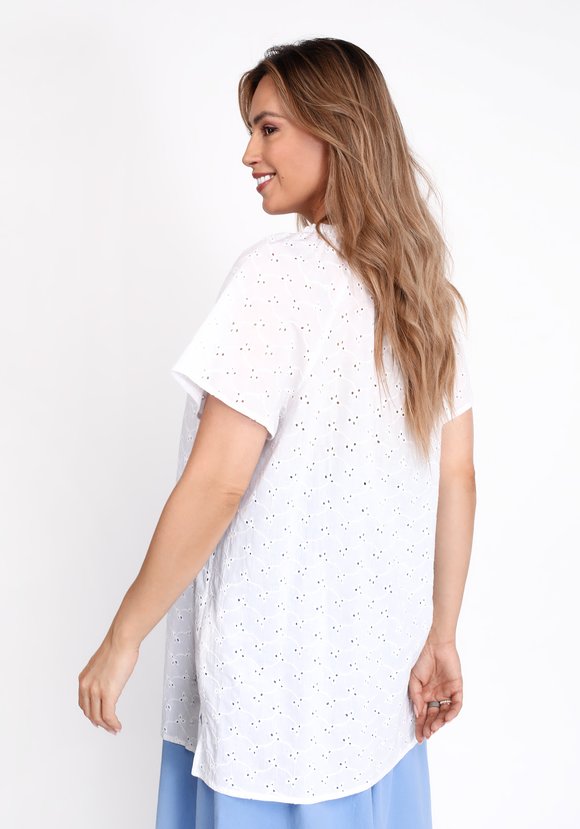 Блуза из шитья с коротким рукавом шир.  580, рис. 6