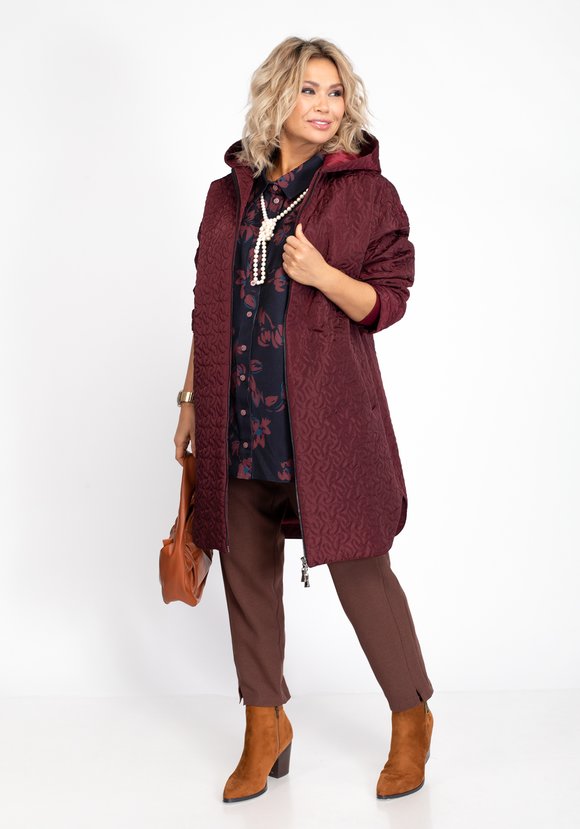 Пальто стеганое с застежкой-молнией шир.  580, рис. 1