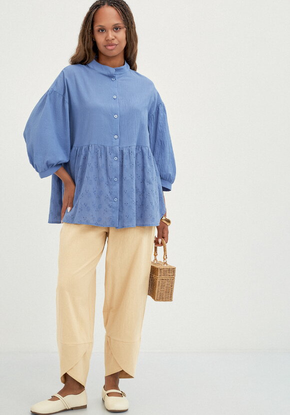 Блуза комбинированная с шитьём шир.  580, рис. 10