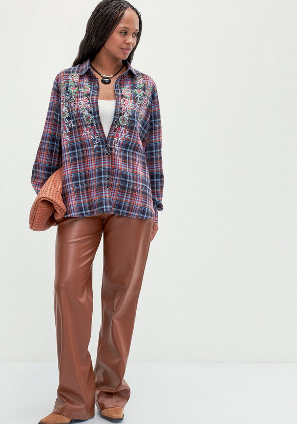 Рубашка в клетку с принтом шир.  580, рис. 10