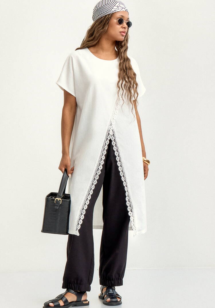 Туника изо льна с кружевом шир.  750, рис. 7