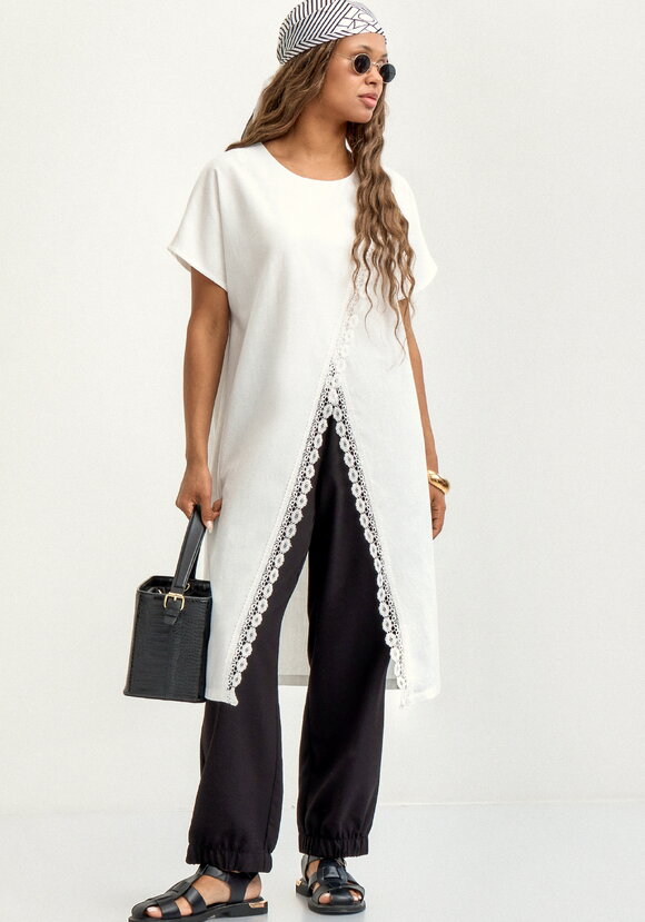 Туника изо льна с кружевом шир.  580, рис. 7