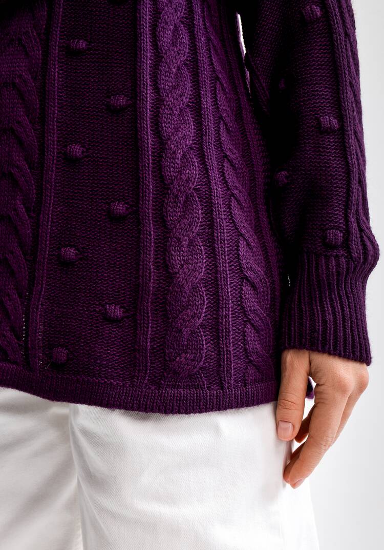 Джемпер с высокой горловиной и косами шир.  750, рис. 37