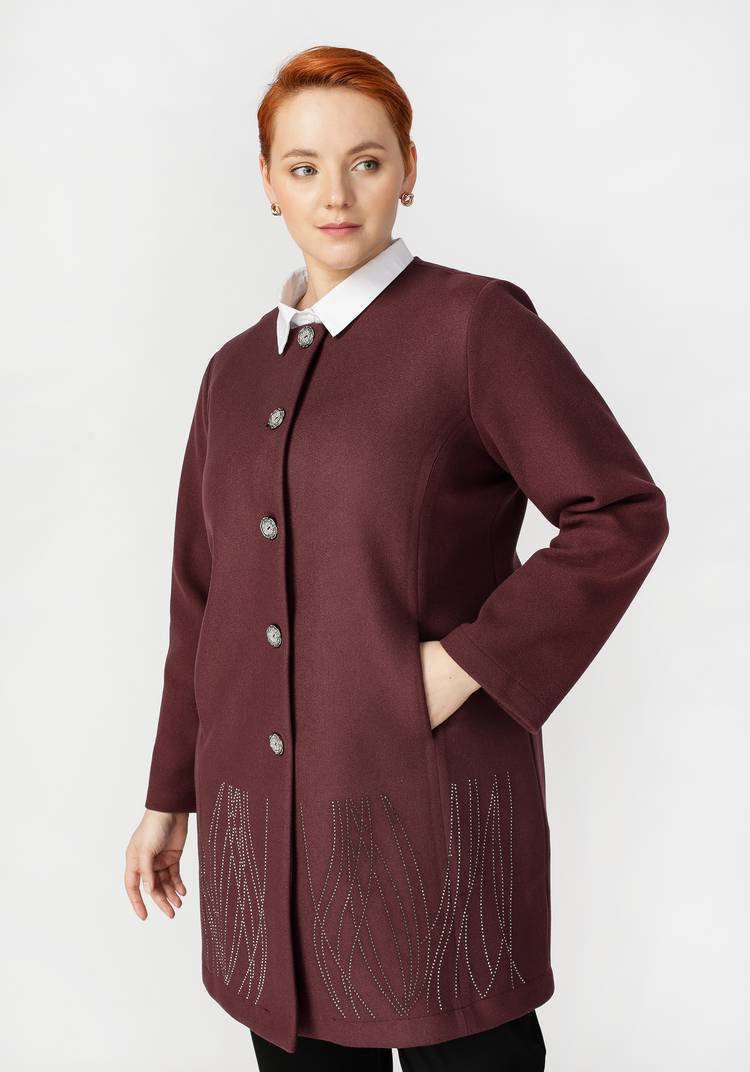 Полупальто Адель с рельефами шир.  750, рис. 1