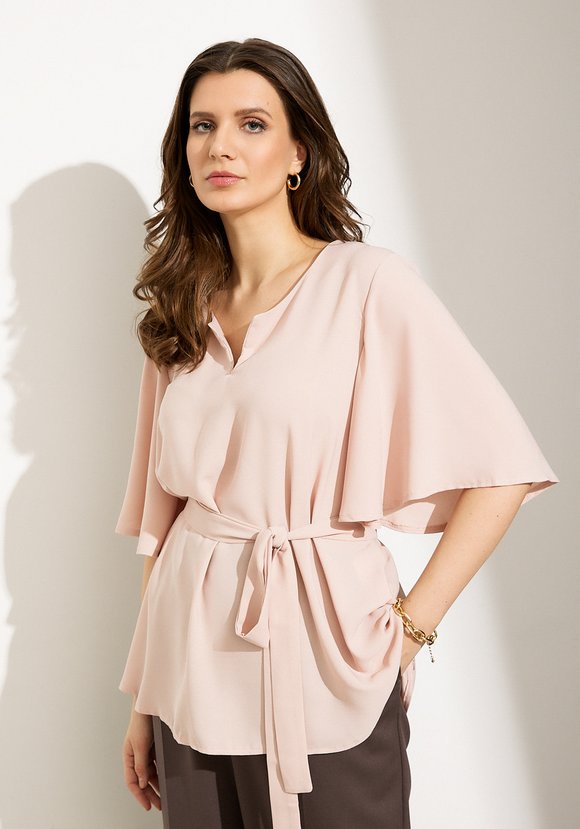 Блуза А-силуэта с поясом шир.  580, рис. 8