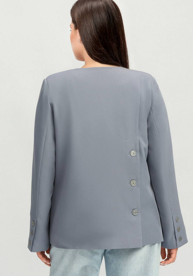 Пиджак с асимметричной шлицей по спинке шир.  750, рис. 10