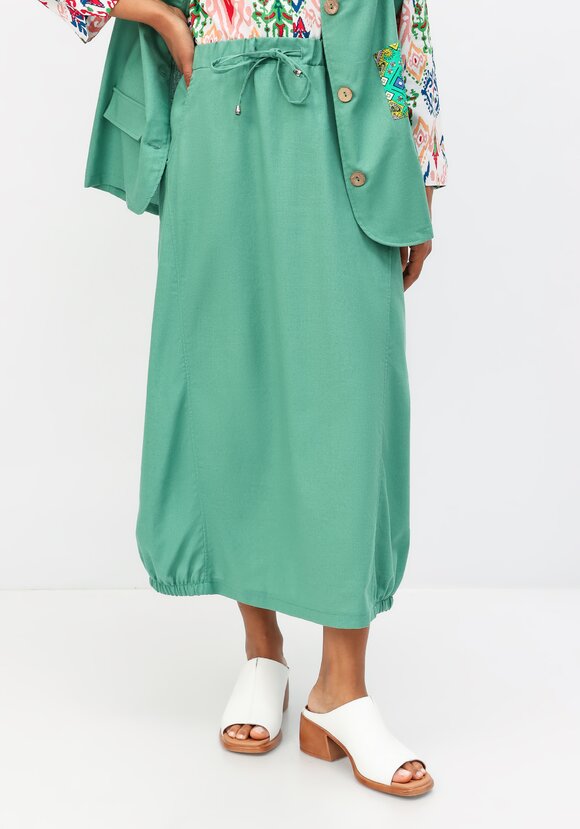 Юбка с эластичной лентой на талии и по низу шир.  580, рис. 8