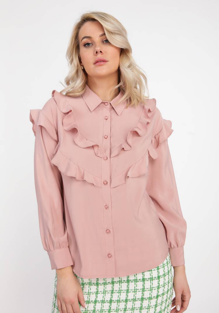 Блуза с рюшами на пуговицах шир.  750, рис. 9