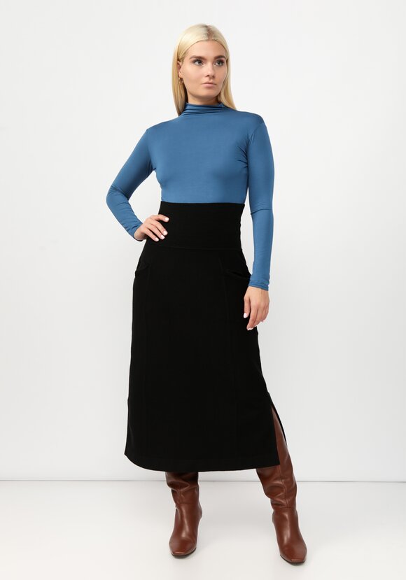 Юбка вязаная с высоким поясом шир.  580, рис. 10