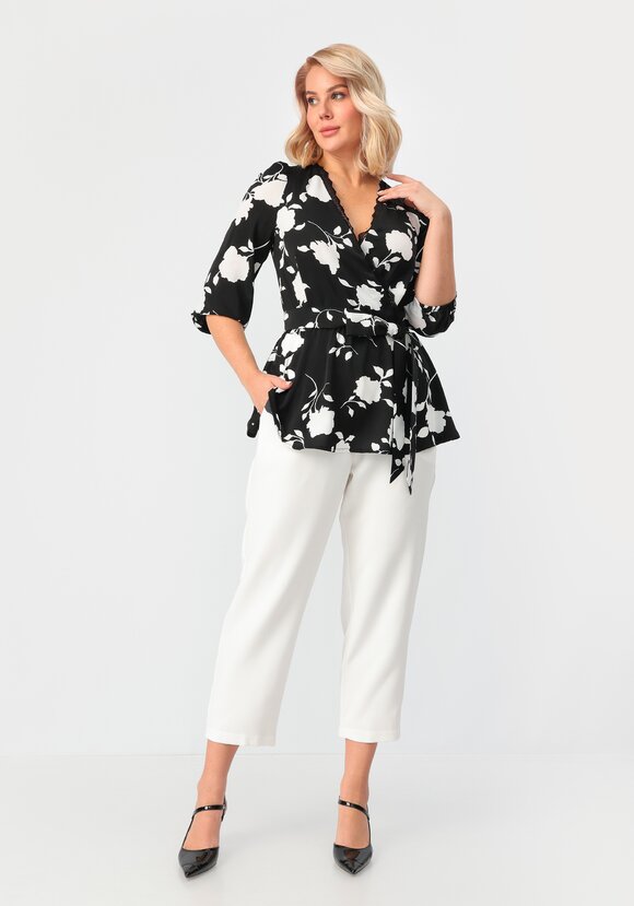 Блуза на запах с кружевом шир.  580, рис. 19