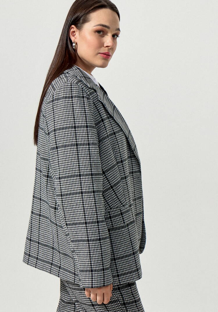 Пиджак с принтом клетка шир.  750, рис. 4