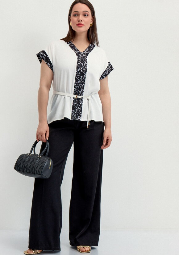 Блуза с леопардовой окантовкой шир.  580, рис. 10