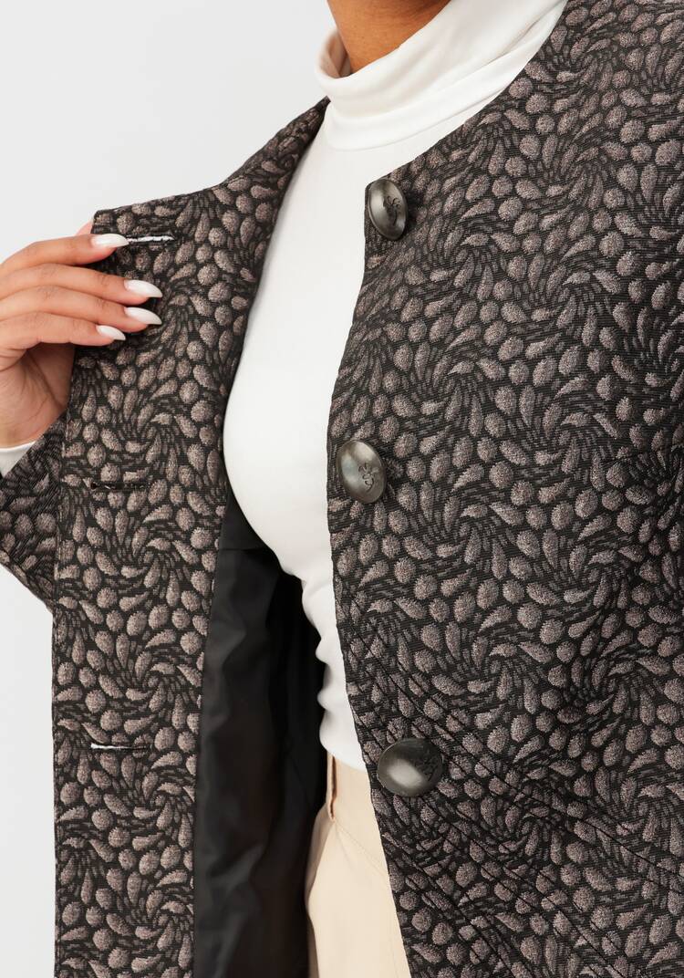 Жаккардовое пальто без воротника шир.  750, рис. 5