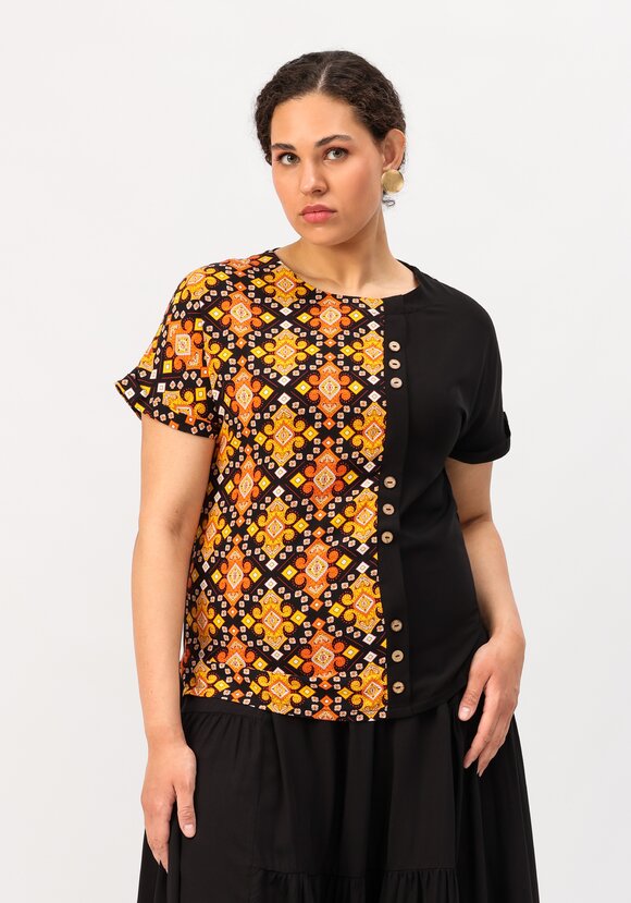 Блуза с асимметричной вставкой шир.  580, рис. 9