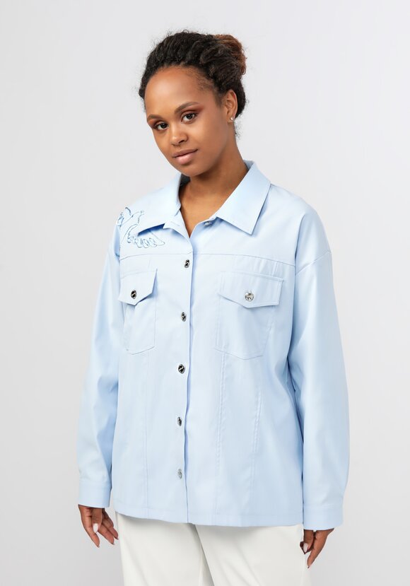 Жакет с вышивкой на кармане шир.  580, рис. 1