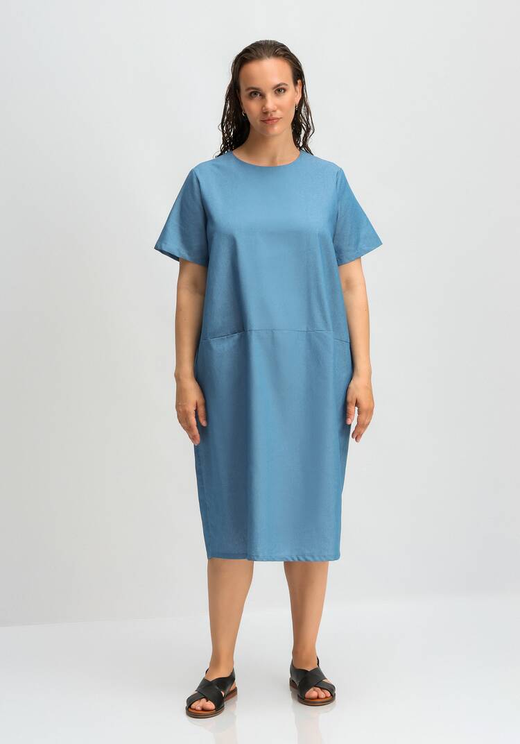 Платье свободного кроя с потайными карманами шир.  750, рис. 4