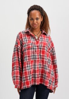 Рубашка в клетку свободного кроя