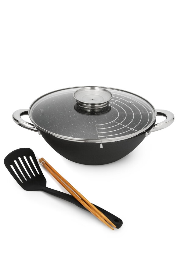 Казан чугунный с крышкой Шафран шир.  580, рис. 1