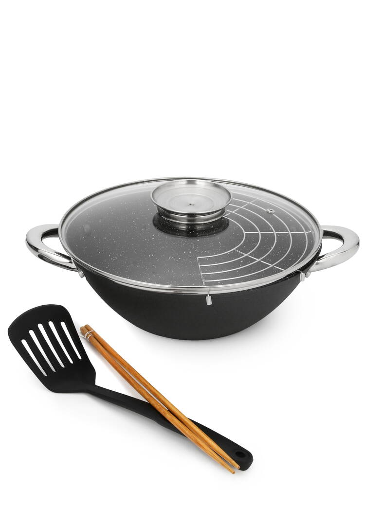 Казан чугунный с крышкой Шафран шир.  750, рис. 1