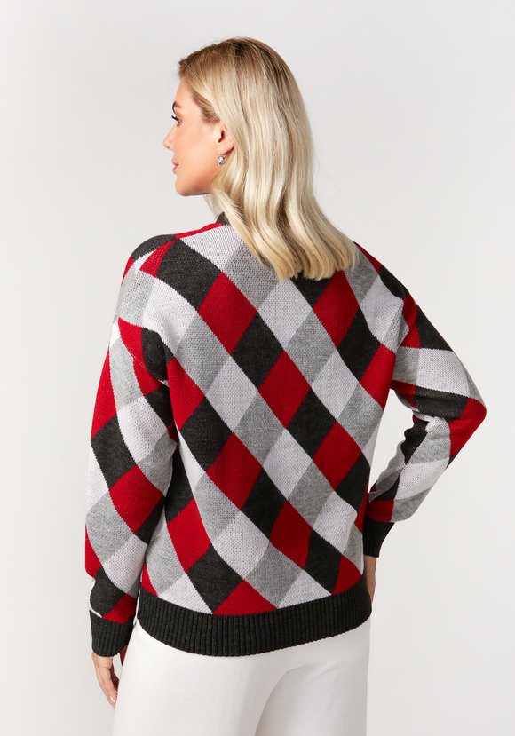 Кардиган Яркие ромбы шир.  580, рис. 45