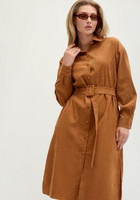 Платье-рубашка с отложным воротом