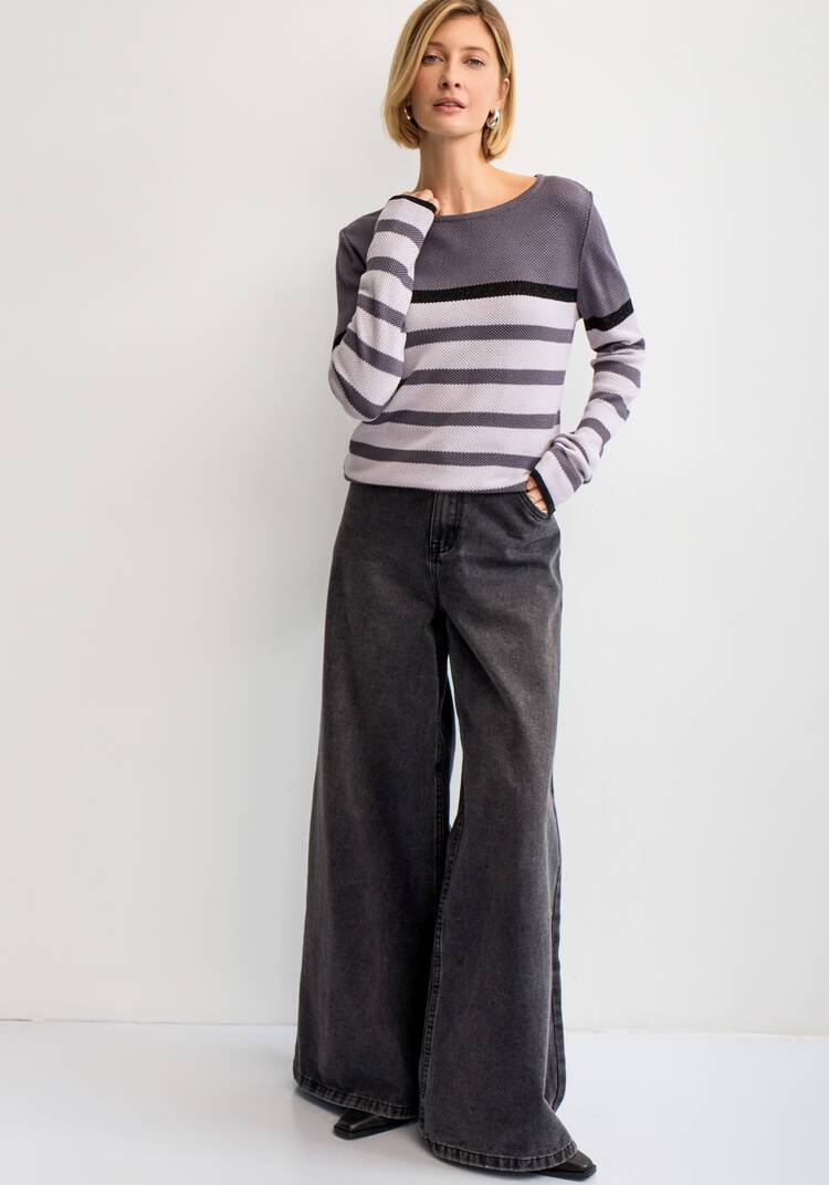 Джемпер в полоску с метанитью шир.  750, рис. 12