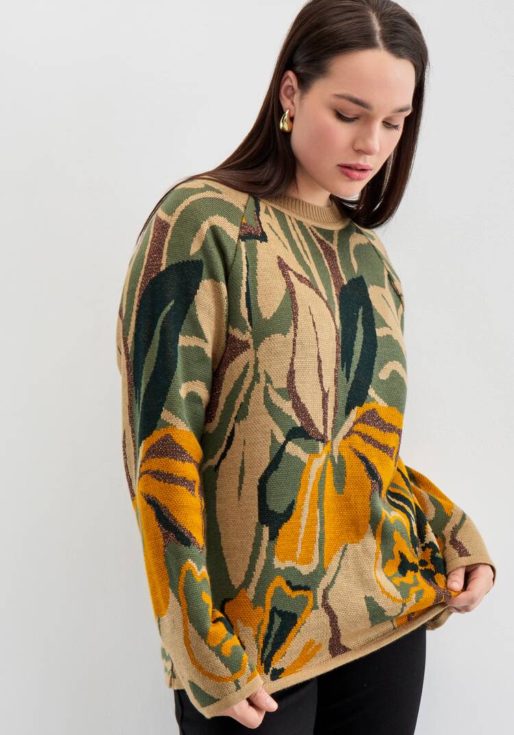 Джемпер с растительным орнаментом шир.  750, рис. 18