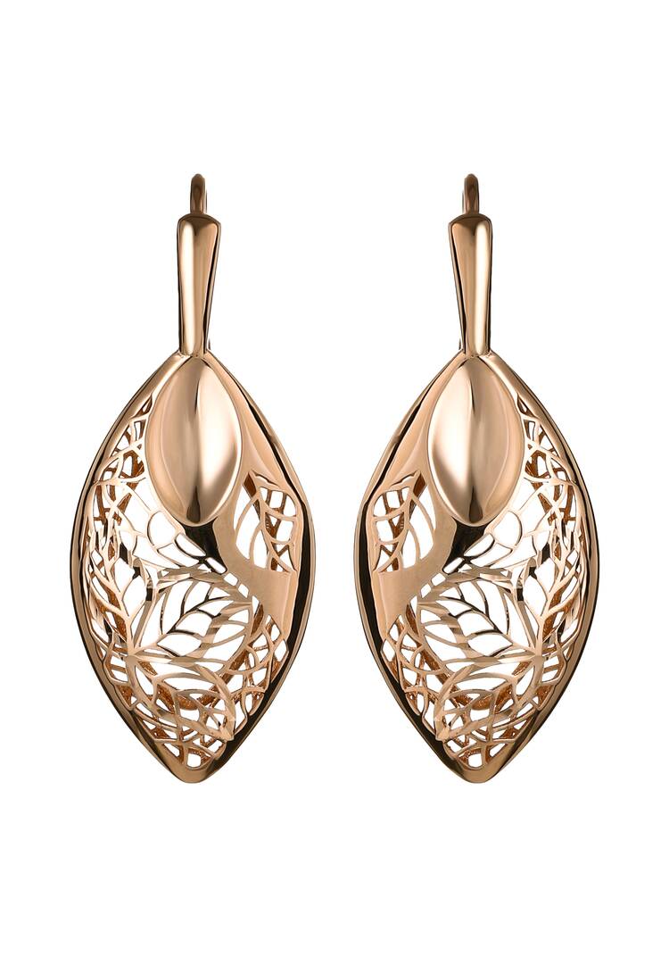 Серьги золотые Истинное наслаждение шир.  750, рис. 4