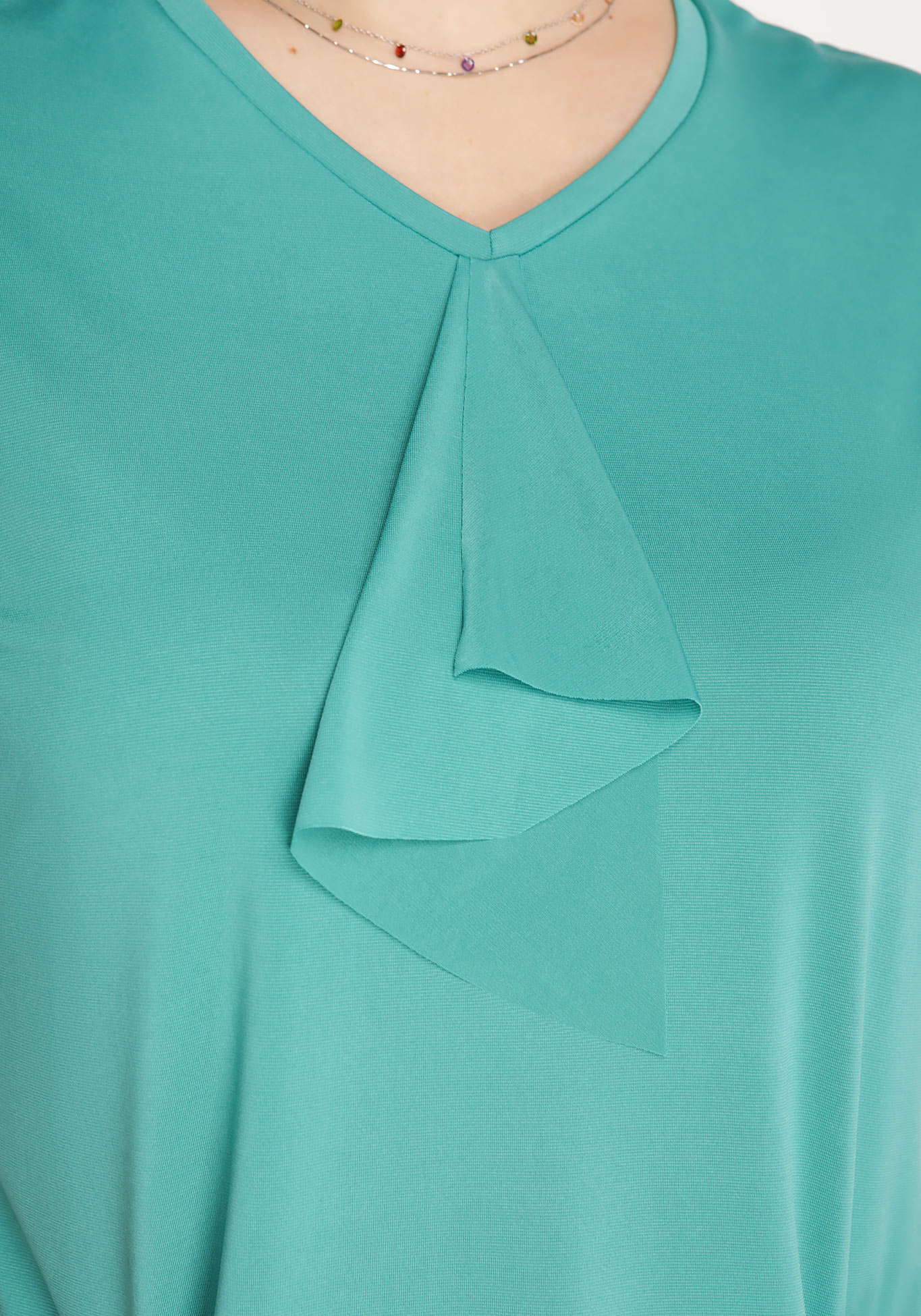 Блуза с воланом спереди, размер 50, цвет белый - фото 10