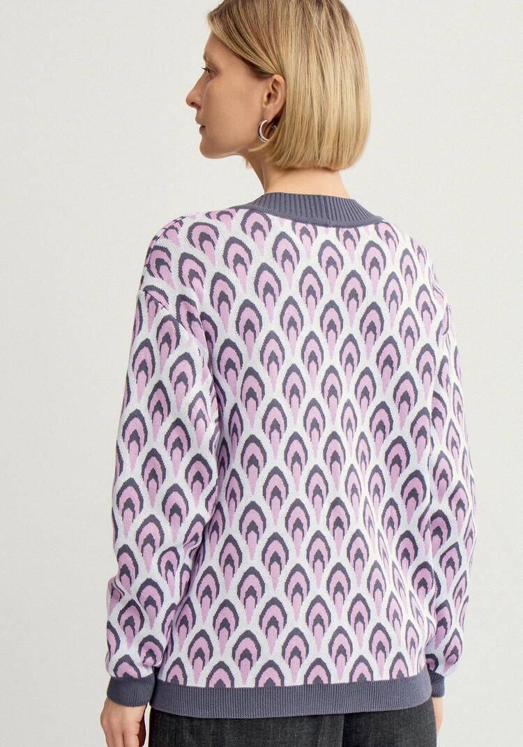 Кардиган с рисунком по стану и рукавам шир.  750, рис. 8