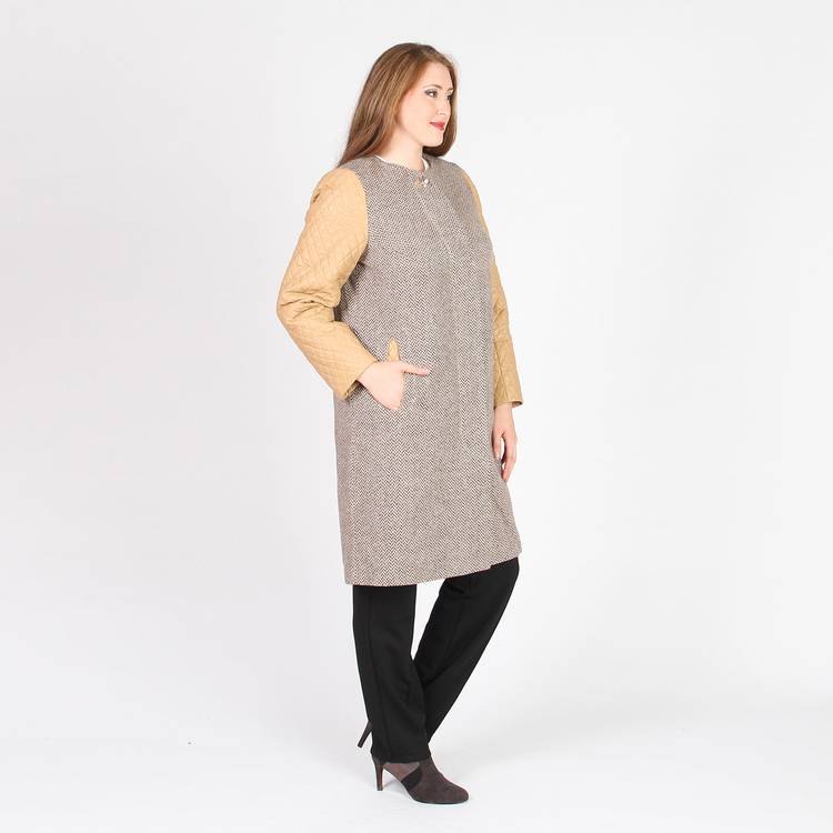 Пальто с контрастными рукавами шир.  750, рис. 22