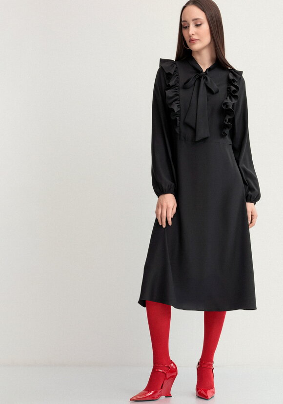 Платье с бантом и рюшами шир.  580, рис. 15