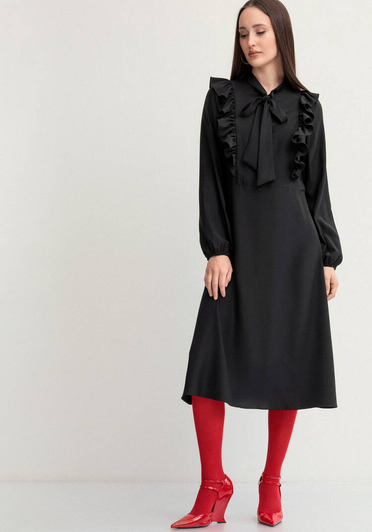 Платье с бантом и рюшами шир.  750, рис. 15