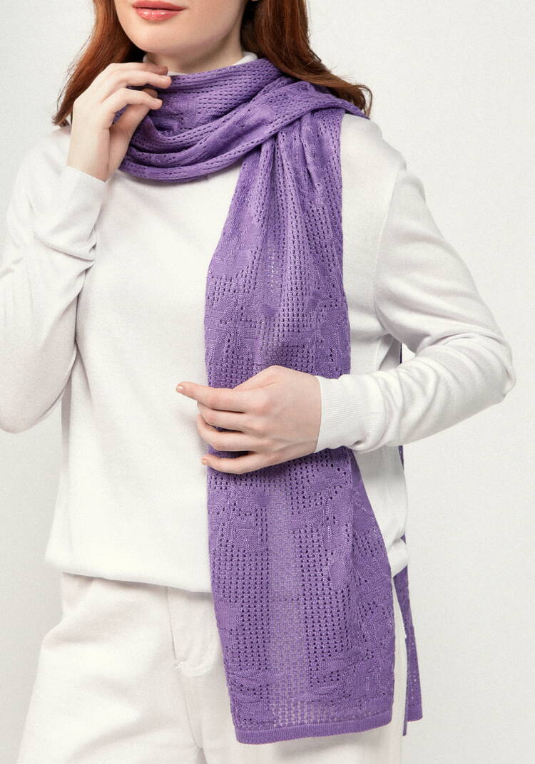 Палантин ажурный из натуральной шерсти шир.  750, рис. 1