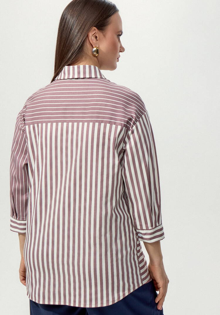 Рубашка в полоску колор-блок шир.  750, рис. 17