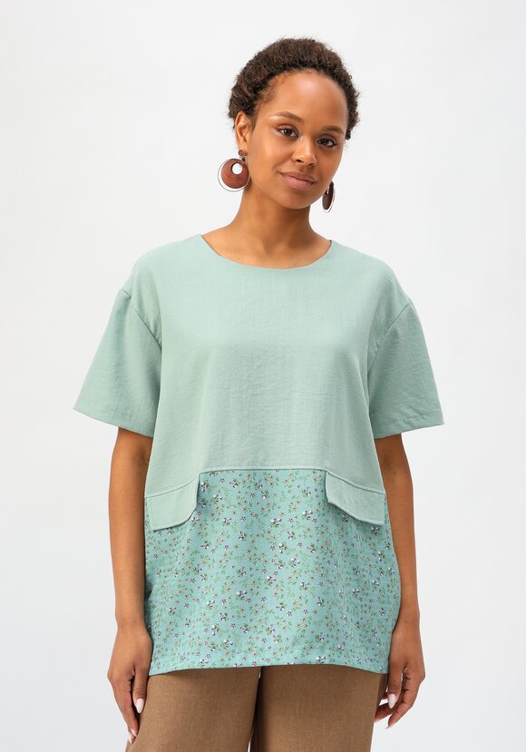 Блуза свободного кроя с дизайнерским кроем шир.  580, рис. 12