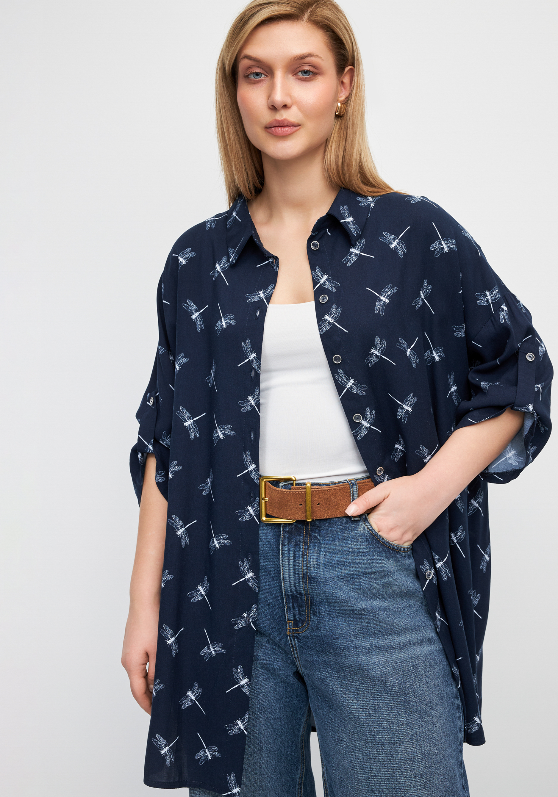 Рубашка удлиненная на пуговицах quotЛилия quot 3499₽