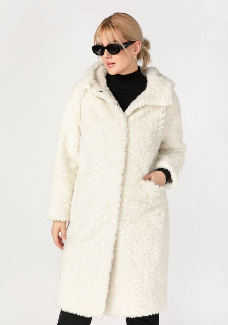 Пальто из шерсти мериноса с капюшоном шир.  750, рис. 17