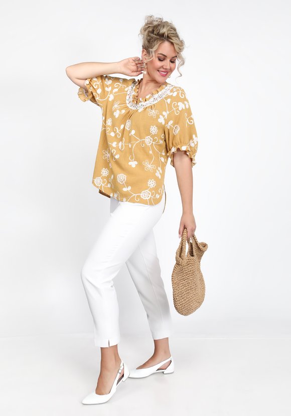 Блуза из хлопка с вышивкой шир.  580, рис. 1