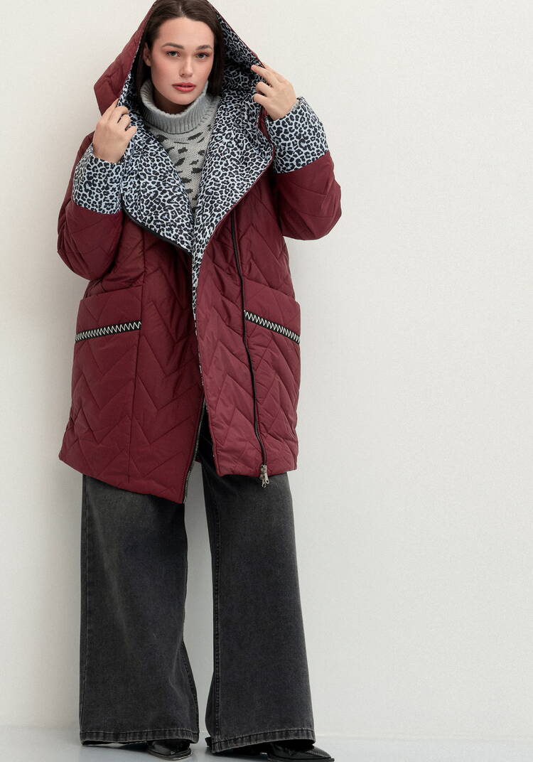 Куртка стеганая с анималистичным принтом шир.  750, рис. 8