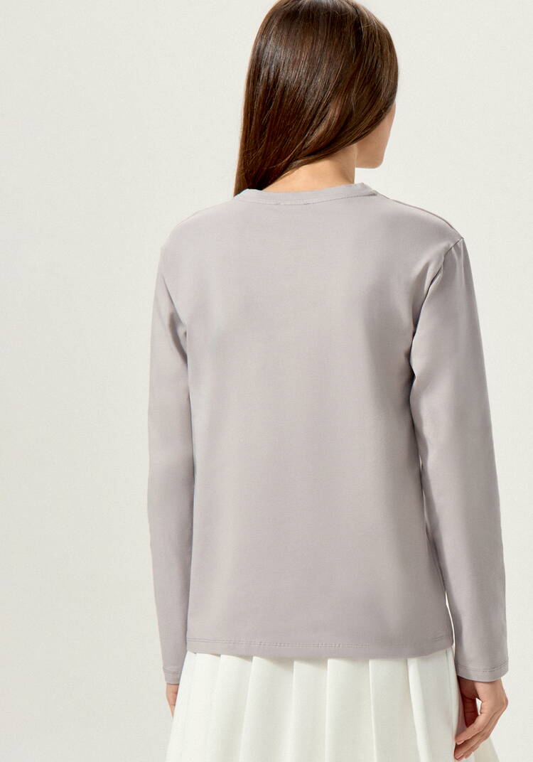 Лонгслив с круглым воротом из хлопка шир.  750, рис. 35