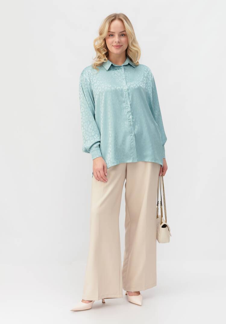 Рубашка атласная с анималистичным принтом шир.  750, рис. 16