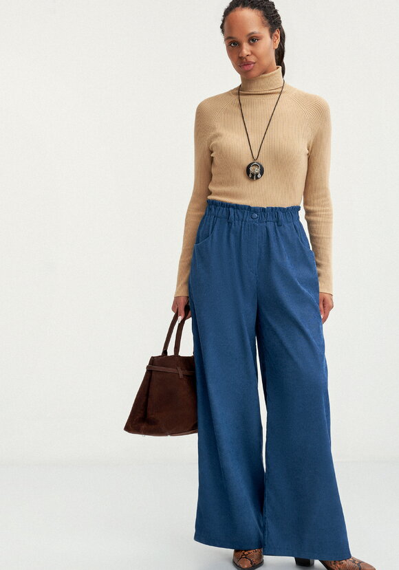 Брюки вельветовые широкие на резинке шир.  580, рис. 29