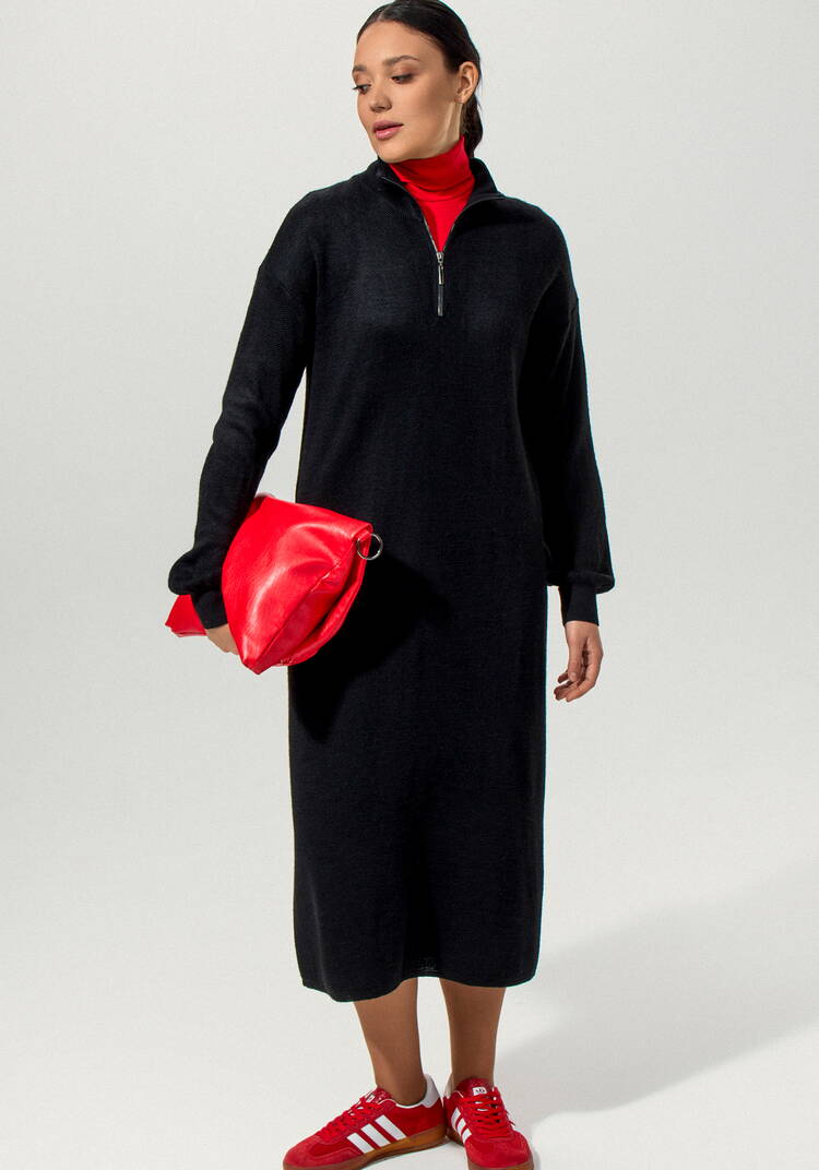 Платье с воротником-стойкой на молнии шир.  750, рис. 5