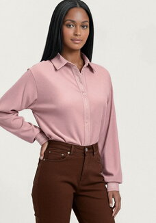 Рубашка из микровельвета с вышивкой