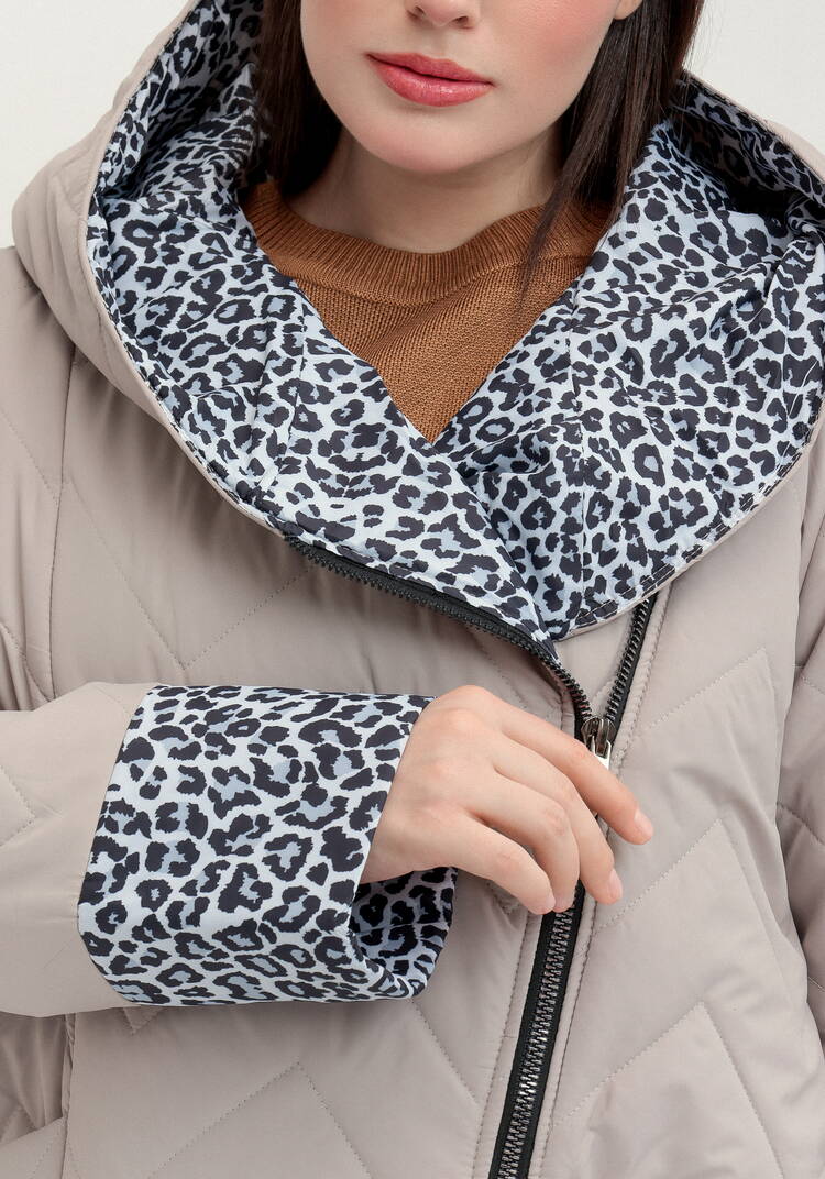 Куртка стеганая с анималистичным принтом шир.  750, рис. 33