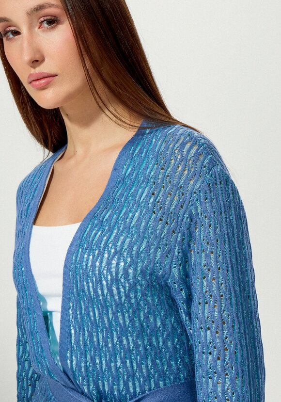 Кардиган ажурной вязки шир.  580, рис. 13